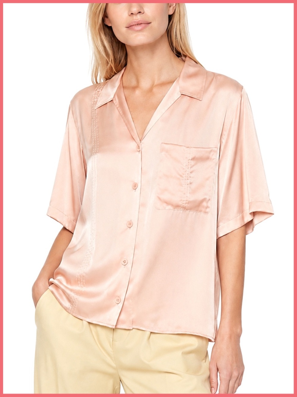 Equipment Burdette Silk Blend Rose Cloud Peach Pink Top